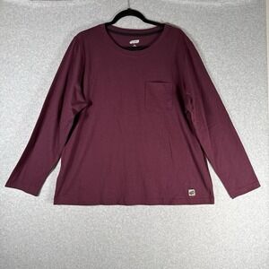 Duluth trading 49 grit long sleeve pocket t shirt womens XXL maroon cotton